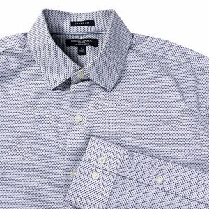 Banana Republic Grant Fit Men’s Large Gray Geometric Button Down Shirt